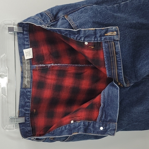Eddie Bauer men's heavy duty flannel lined jeans size 36x34 Relaxed fit - Picture 5 of 11